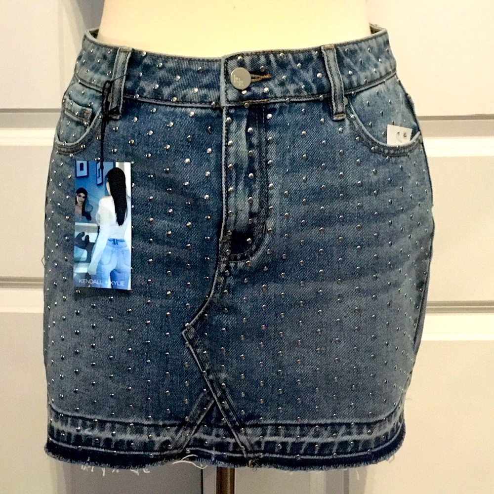 Kendall & Kylie studded denim skirt - 28
